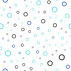 Dark BLUE vector seamless pattern with spheres.
