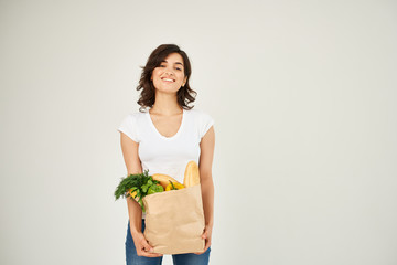 woman with a grocery bag