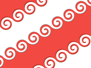 Fototapeta premium red ribbon with an ornament on the edges