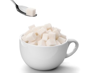 Cup and Spoon with Sugar Cubes
