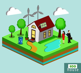 Obraz na płótnie Canvas Vector isolated illustration of environmentally friendly house