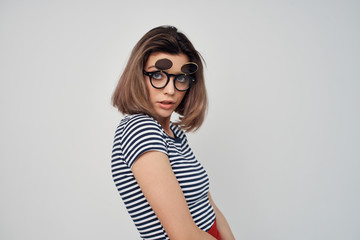 Naklejka premium woman with glasses