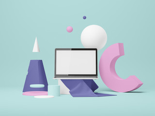 Device screen Mockup. 3d illustration