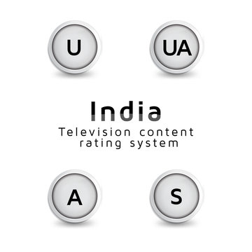 India Television Content Rating System Vector Icon Buttons