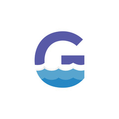 G Letter and creative wave logo vector template