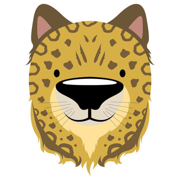 Isolated cute leopard avatar