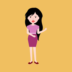 vector picture young girl woman