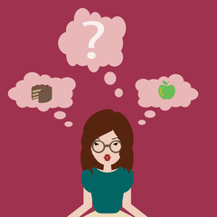 beautiful young woman with glasses a healthy diet