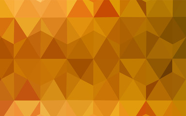 Light Orange vector shining triangular backdrop.