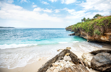 Fototapeta na wymiar Dream Beach on Nusa Lembongan, Bali, Indonesa.