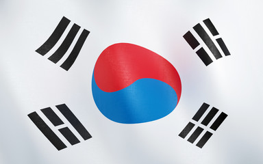 3D Flag of South Korea.