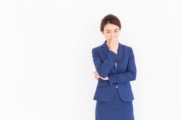 不安な女性　ビジネス