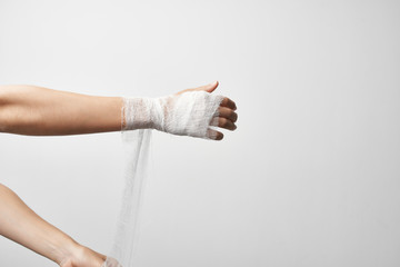 bandaged arm