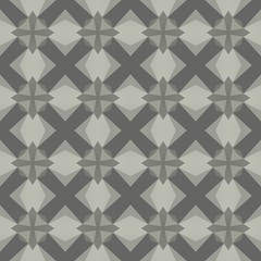 Design for printing on fabric, Wallpaper, inter-carrier objects in traditional tile style. Classic ornament of different shades of gray