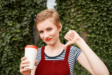 woman with a drink