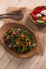 Stir fried water spinach or cah kangkung