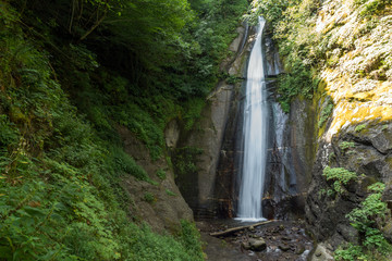 Obraz na płótnie Canvas Landscape of Smolare waterfall cascade in Belasica Mountain, Novo Selo, Republic of Macedonia