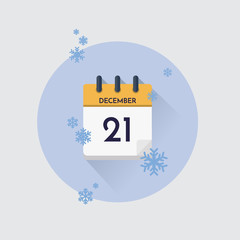 Day calendar with date December 21.