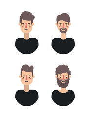 Fototapeta premium group of men retro styles characters vector illustration design