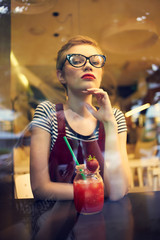 woman in cafe