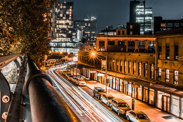 view fo a busy nyc street taken from the high line