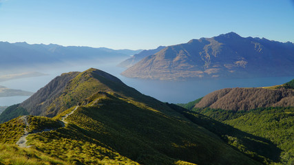 Morning hike to the top of Ben Lomond mountain, New Zealand