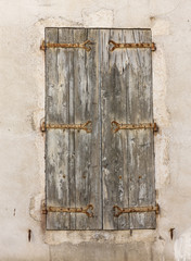 The old beautiful wooden windows in France.