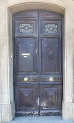 old wooden door in France