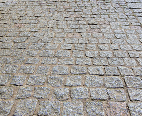 Granite cobblestoned pavement background