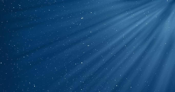 abstract gradient blue background with bokeh and particles flowing with ray light, events festive holiday overlay ready concept