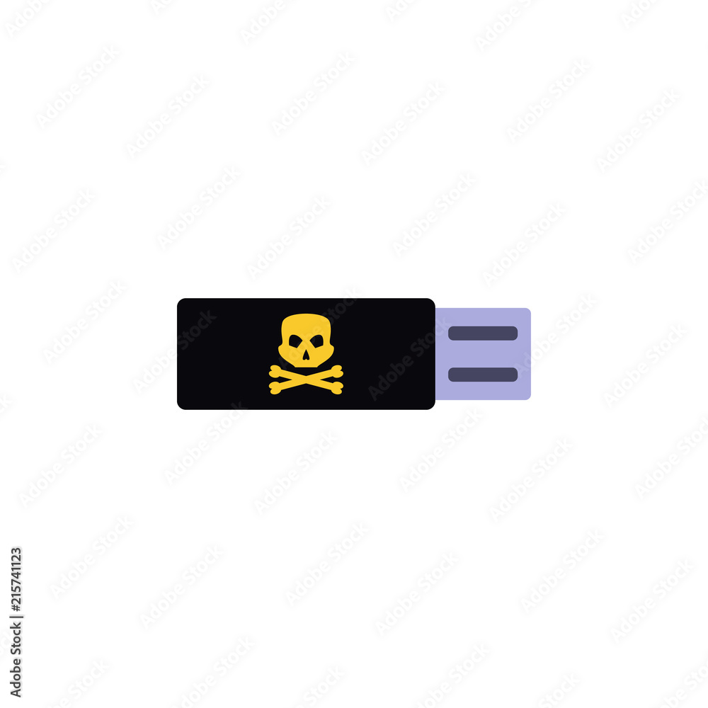 Poster infected flash card icon. element of cyber security icon for mobile concept and web apps. colored in