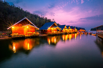 Obraz premium Kanchanaburi:the light from the cold water. In the Srinakarin Dam, Thailand