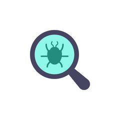 magnifier and beetle icon. Element of cyber security icon for mobile concept and web apps. Colored magnifier and beetle icon can be used for web and mobile