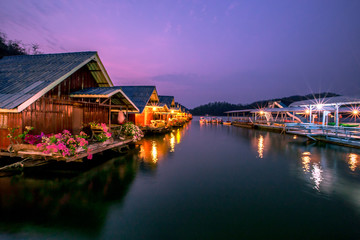 Fototapeta premium Kanchanaburi:the light from the cold water. In the Srinakarin Dam, Thailand