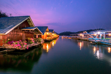 Fototapeta premium Kanchanaburi:the light from the cold water. In the Srinakarin Dam, Thailand