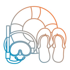 snorkel mask with float and sandals