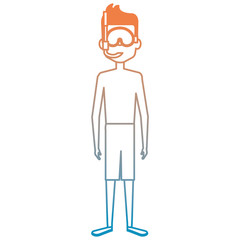 young boy with snorkel