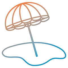 umbrella beach scene icon