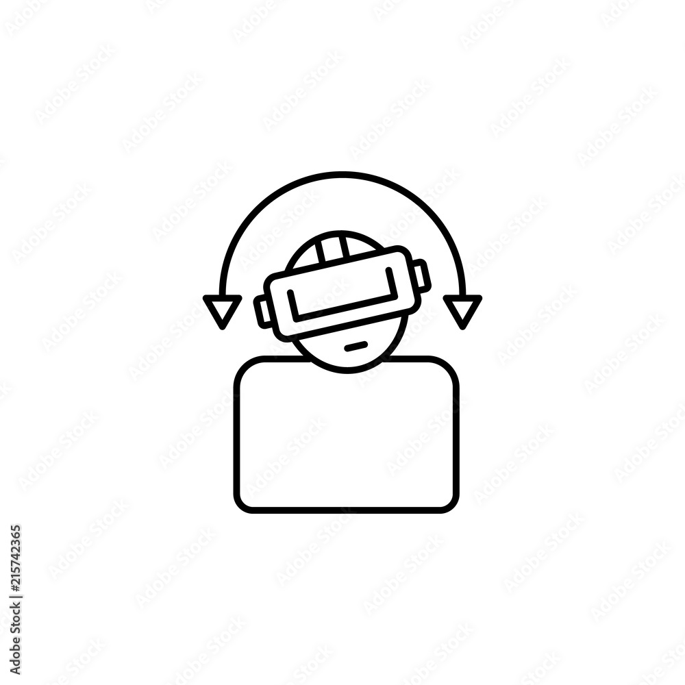 Poster a man in virtual reality glasses icon. element of virtual reality for mobile concept and web apps il