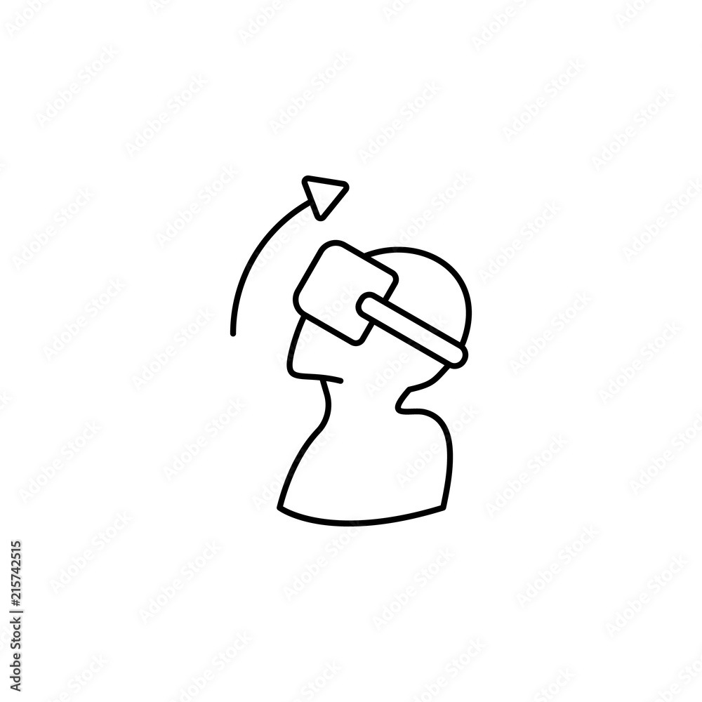 Poster a man in virtual reality glasses icon. element of virtual reality for mobile concept and web apps il