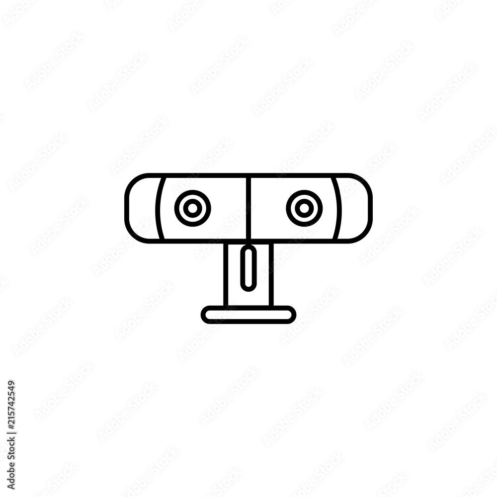 Poster 3d game camera icon. element of virtual reality for mobile concept and web apps illustration. thin l