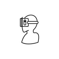 a man in virtual reality glasses icon. Element of virtual reality for mobile concept and web apps illustration. Thin line icon for website design and development, app development