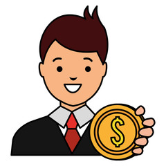 businessman with coin money