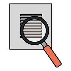 documents with magnifying glass