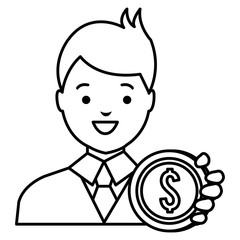 businessman with coin money