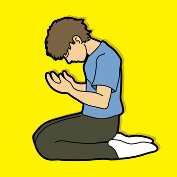 Prayer, Christian praying cartoon graphic vector