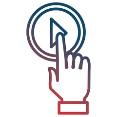 hand touching play button