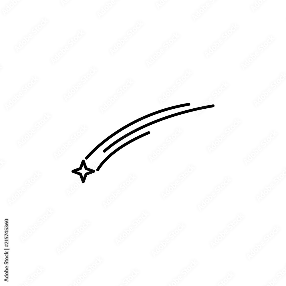 Poster falling star icon. element of space for mobile concept and web apps illustration. thin line icon for