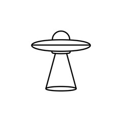 alien flying machine icon. Element of space for mobile concept and web apps illustration. Thin line icon for website design and development, app development