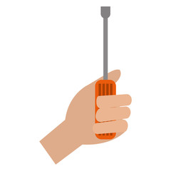hand with screwdriver tool